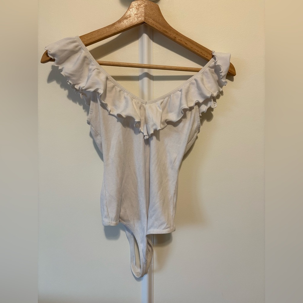 White Ruffled Bodysuit